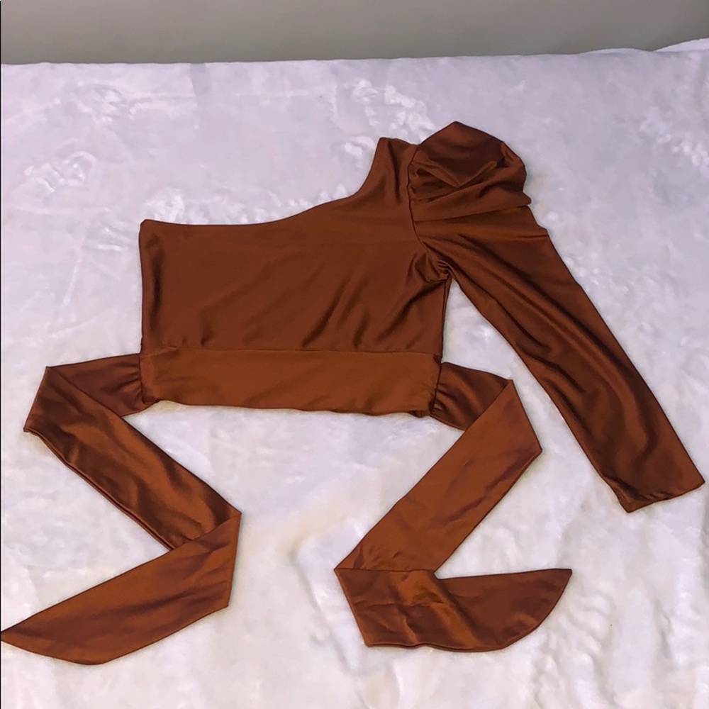 Burnt Orange Silk, One arm sleeve